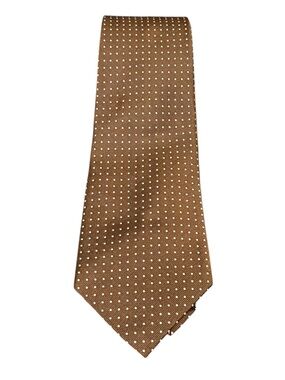 Polo Ralph Lauren Brown Silk Pin Dot Tie Vintage Made USA Old Money Preppy